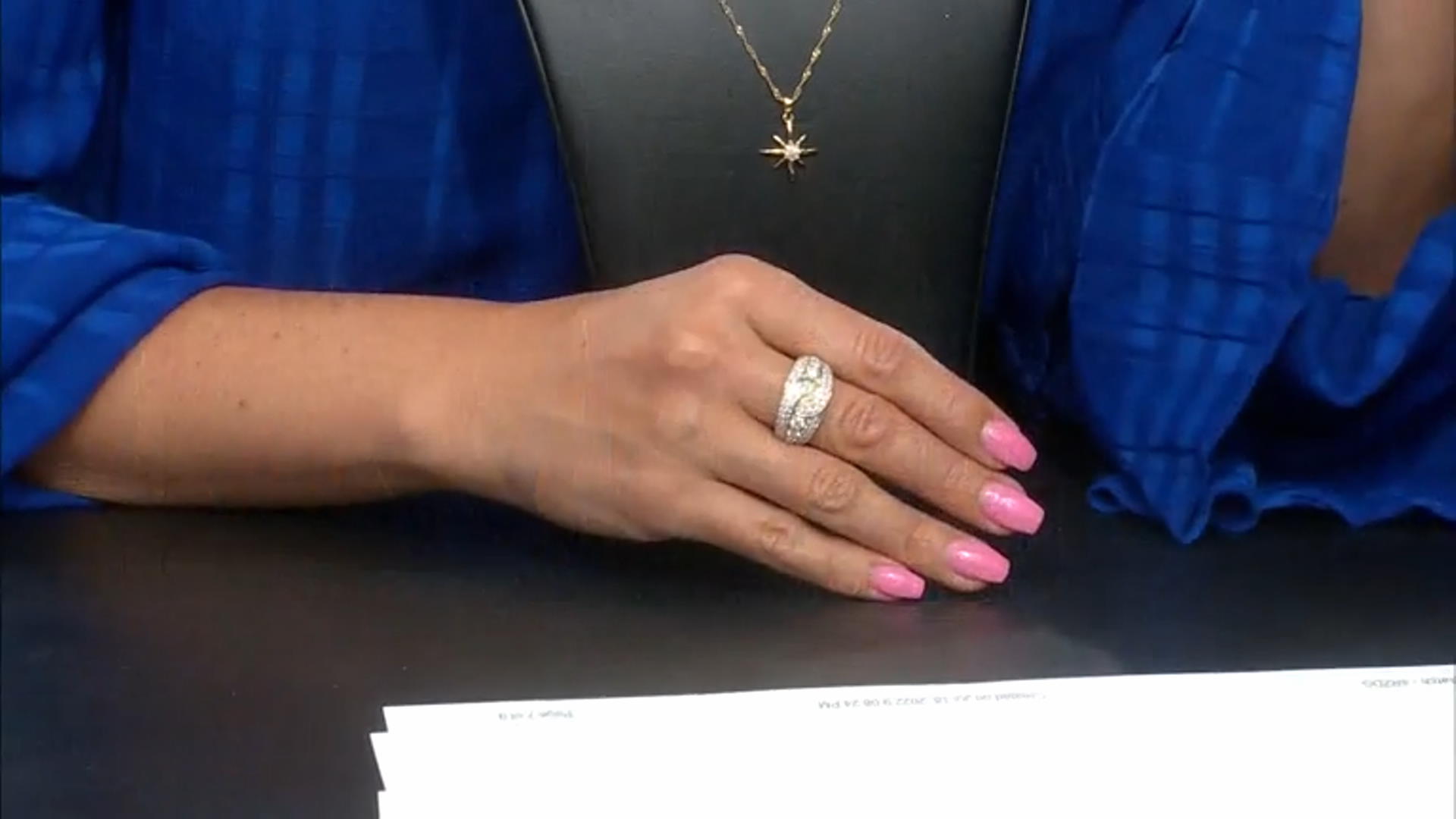 Moissanite 14k yellow gold over sterling silver crossover ring 2.06ctw DEW Video Thumbnail