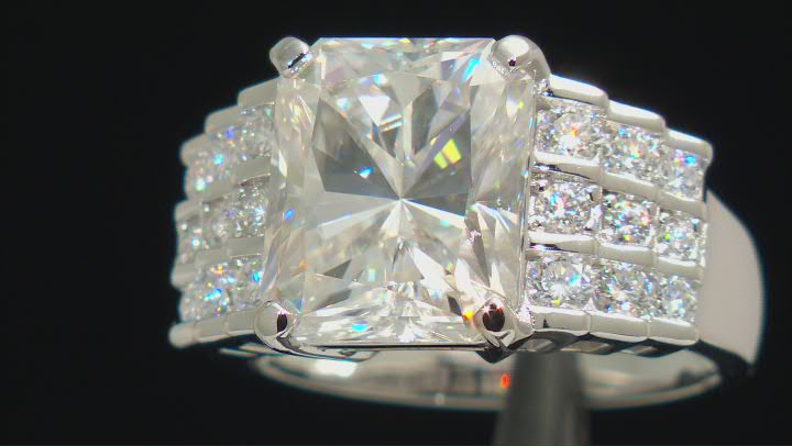 Moissanite Platineve Cocktail Ring 7.92ctw Video Thumbnail