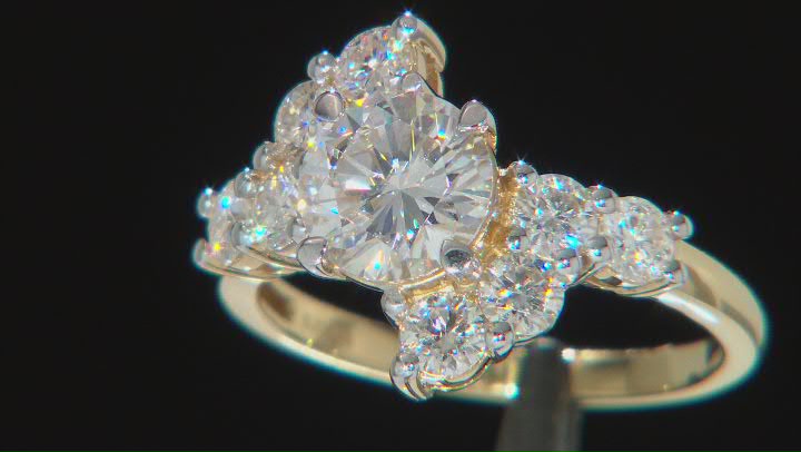 Moissanite 14k Yellow Gold Over Silver Ring 3.18ctw DEW. Video Thumbnail