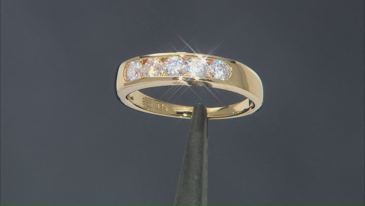 Moissanite 14k Yellow Gold Over Silver Ring .80ctw DEW. Video Thumbnail