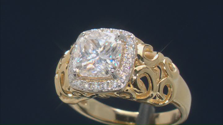 Moissanite 14k Yellow Gold Over Silver Ring 2.60ctw DEW Video Thumbnail