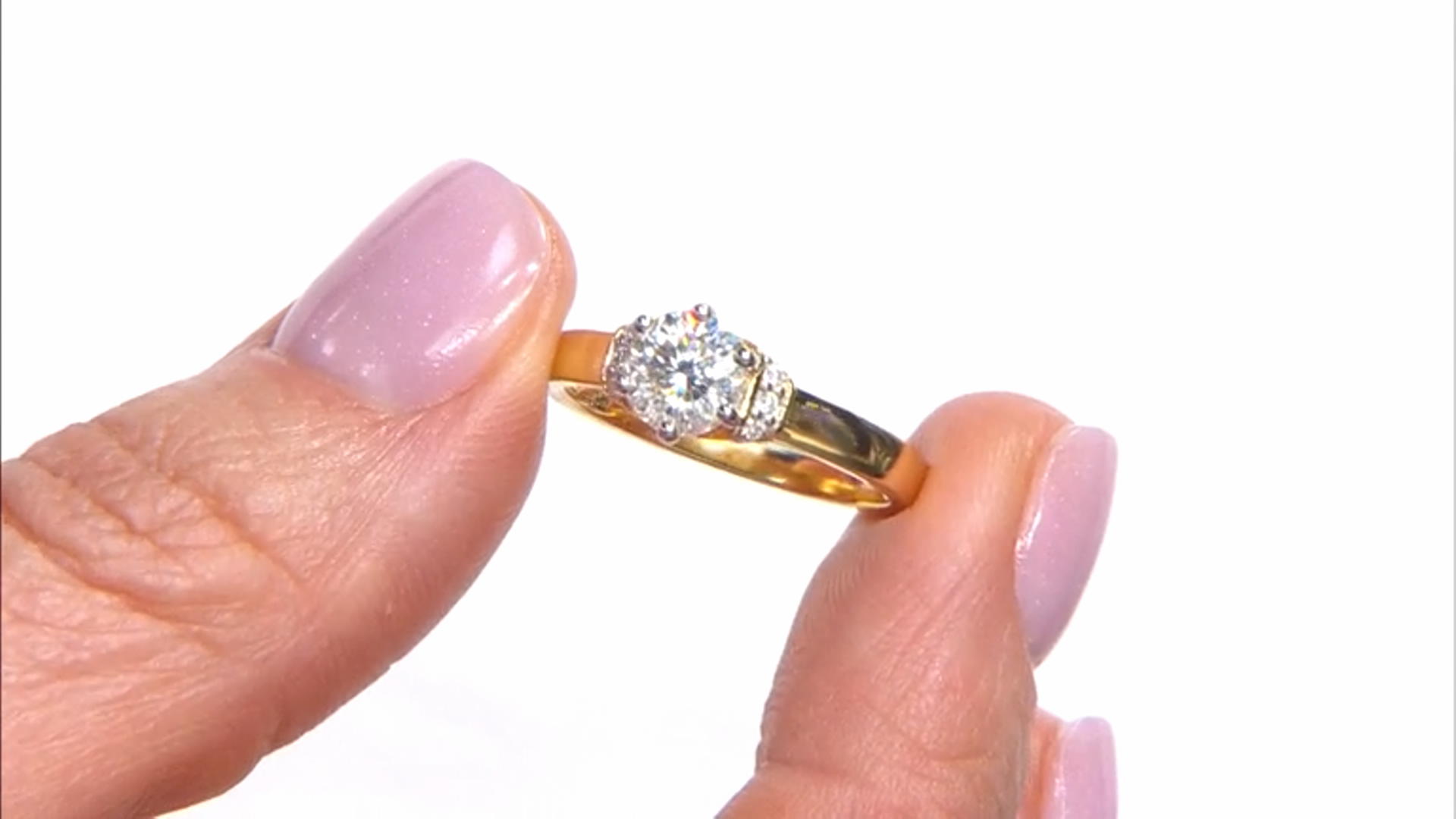 Moissanite 14k Yellow Gold Over Silver Ring 1.26ctw DEW Video Thumbnail