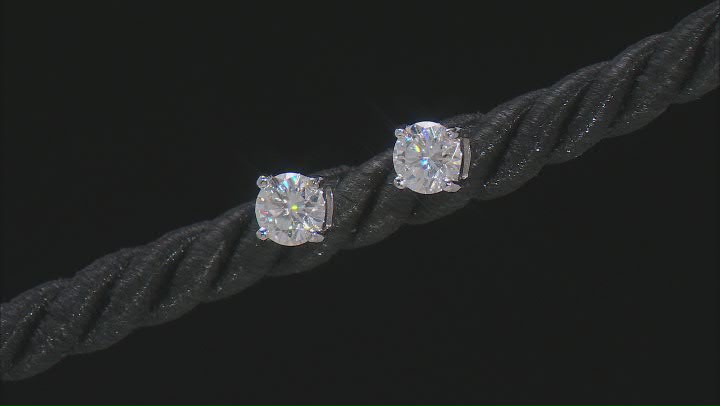 Moissanite Platineve And 14k Yellow And Rose Gold Over Silver Set Of 3 Earrings 3.00ctw DEW. Video Thumbnail