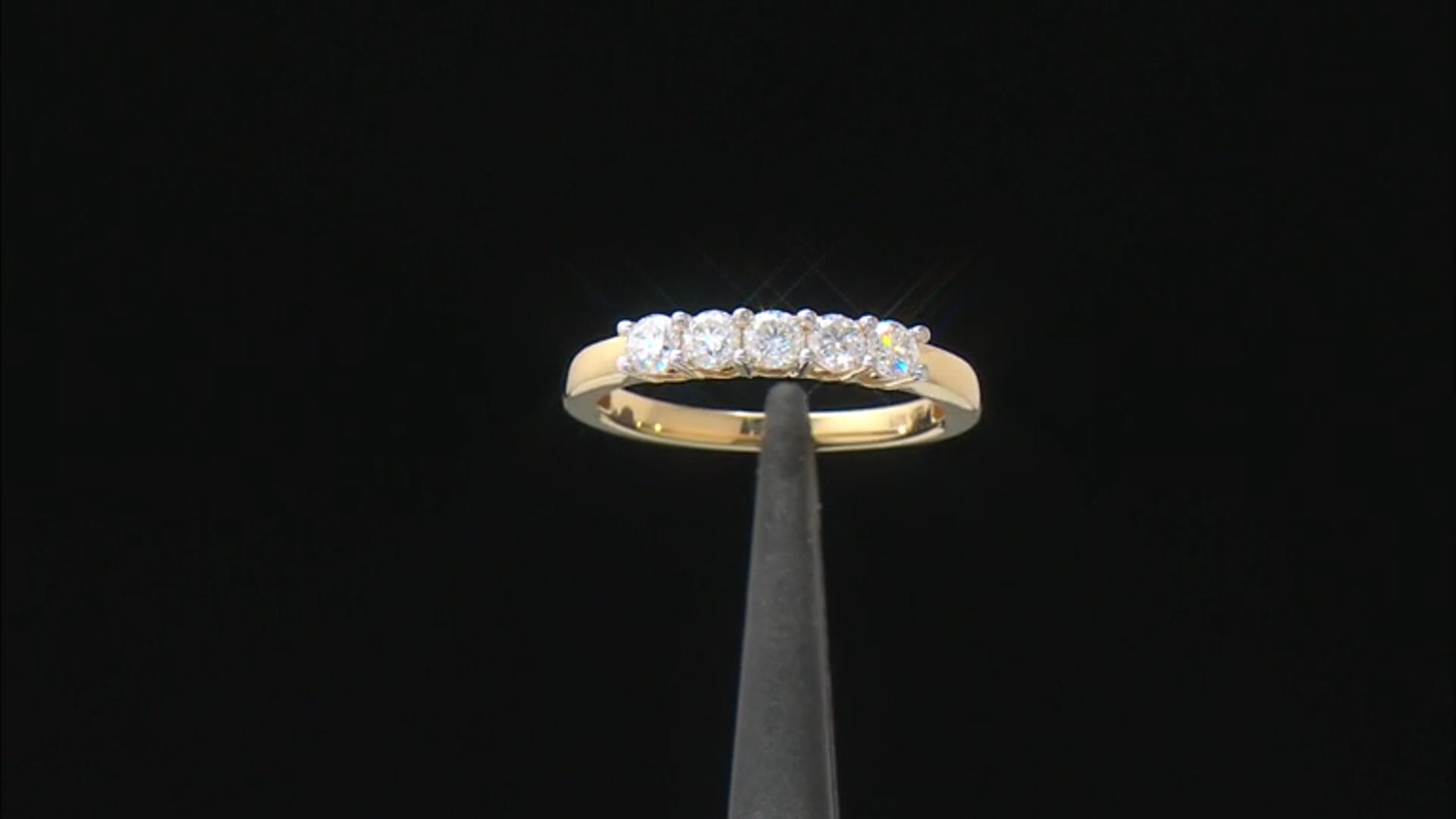 Moissanite 14k Yellow Gold Over Silver Ring .50ctw DEW Video Thumbnail