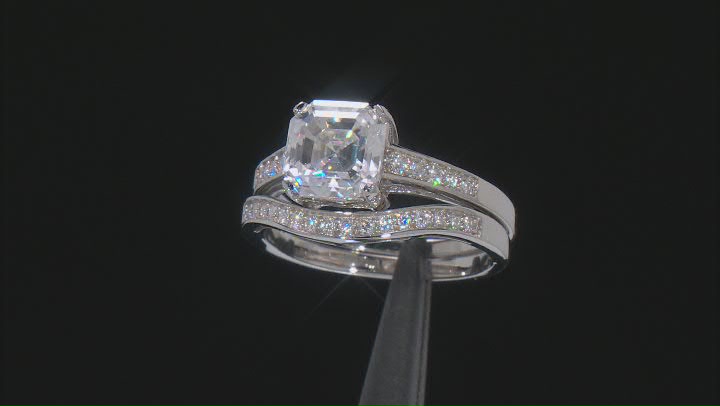 Moissanite Platineve Ring With Band 3.28ctw DEW. Video Thumbnail