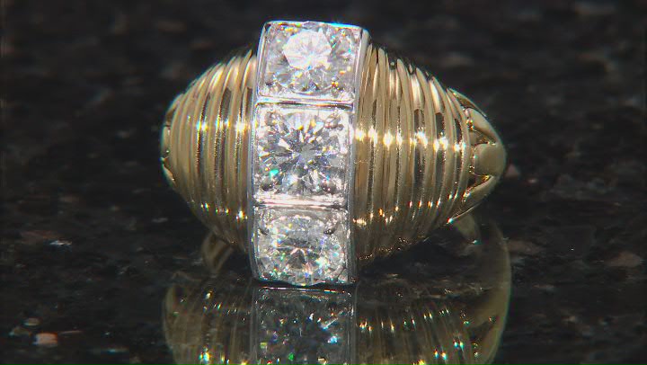 Moissanite 14k Yellow Gold Over Silver Ring 1.50ctw DEW Video Thumbnail