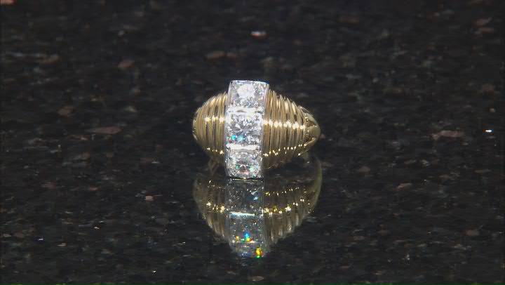 Moissanite 14k Yellow Gold Over Silver Ring 1.50ctw DEW Video Thumbnail