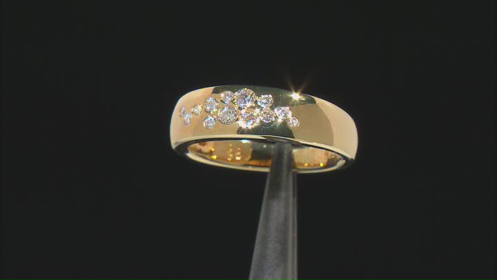 Moissanite 14k Yellow Gold Over Silver Ring .34ctw DEW. Video Thumbnail
