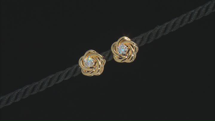 Moissanite 14k Yellow Gold Over Silver Ring And Earring Set 2.20ctw DEW Video Thumbnail
