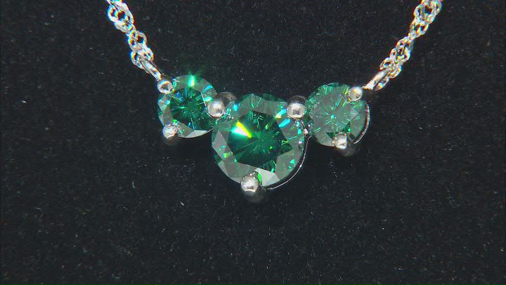 Green Moissanite Platineve Necklace 2.50ctw DEW. Video Thumbnail