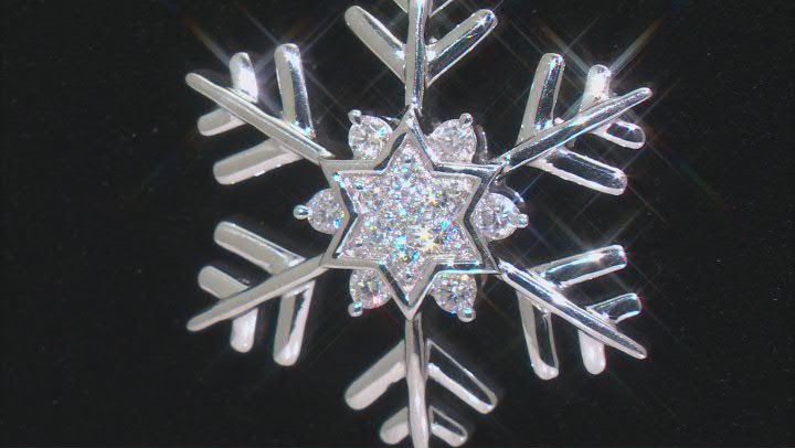Moissanite Platineve Snowflake Pendant .32ctw DEW Video Thumbnail