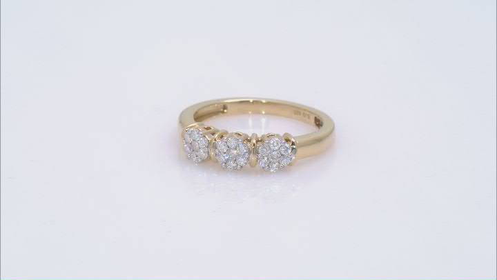 Moissanite 14k Yellow Gold Over Silver Ring .45ctw DEW Video Thumbnail