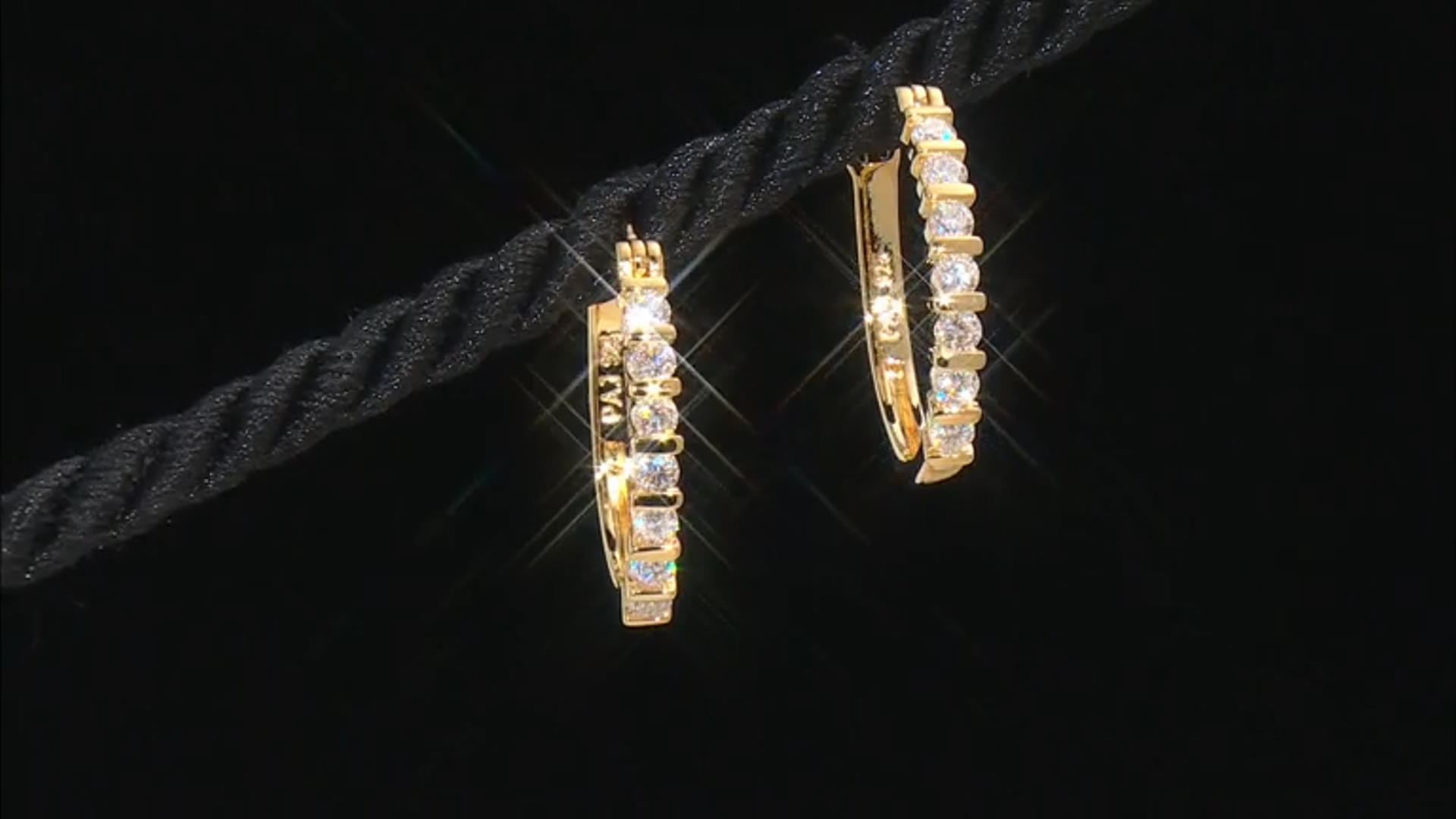 Moissanite 14k Yellow Gold Over Silver Hoop Earrings .84ctw D.E.W Video Thumbnail