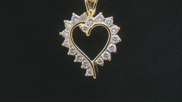 Moissanite 14k Yellow Gold Over Silver Heart Pendant .96ctw D.E.W Video Thumbnail