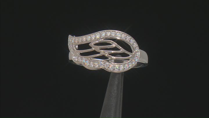 Moissanite Platineve Angel Wing Ring .40ctw DEW. Video Thumbnail