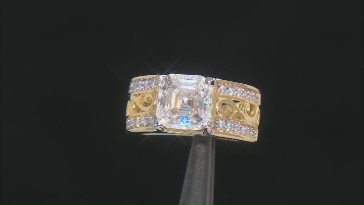 Moissanite 14k Yellow Gold Over Silver Engagement Ring 3.81ctw DEW. Video Thumbnail
