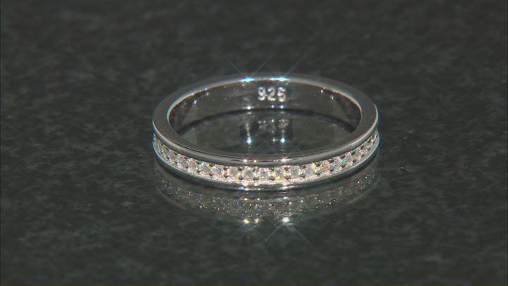 Moissanite Platineve Eternity Band Ring .45ctw DEW. Video Thumbnail