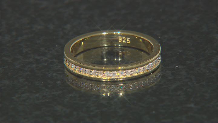 Moissanite 14k yellow Gold Over Silver Eternity Band Ring .45ctw DEW. Video Thumbnail