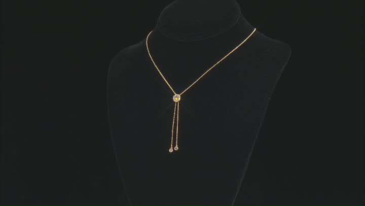 Moissanite 14K Yellow Gold Over Sterling Silver Bolo 30 Inch Necklace .84ctw DEW. Video Thumbnail