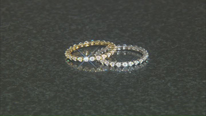 Moissanite 14k Yellow Gold Over Silver Eternity Band Ring .66ctw DEW. Video Thumbnail