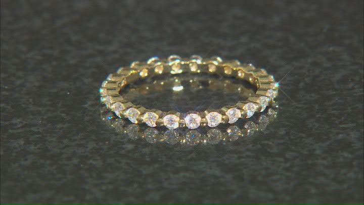 Moissanite 14k Yellow Gold Over Silver Eternity Band Ring .66ctw DEW. Video Thumbnail