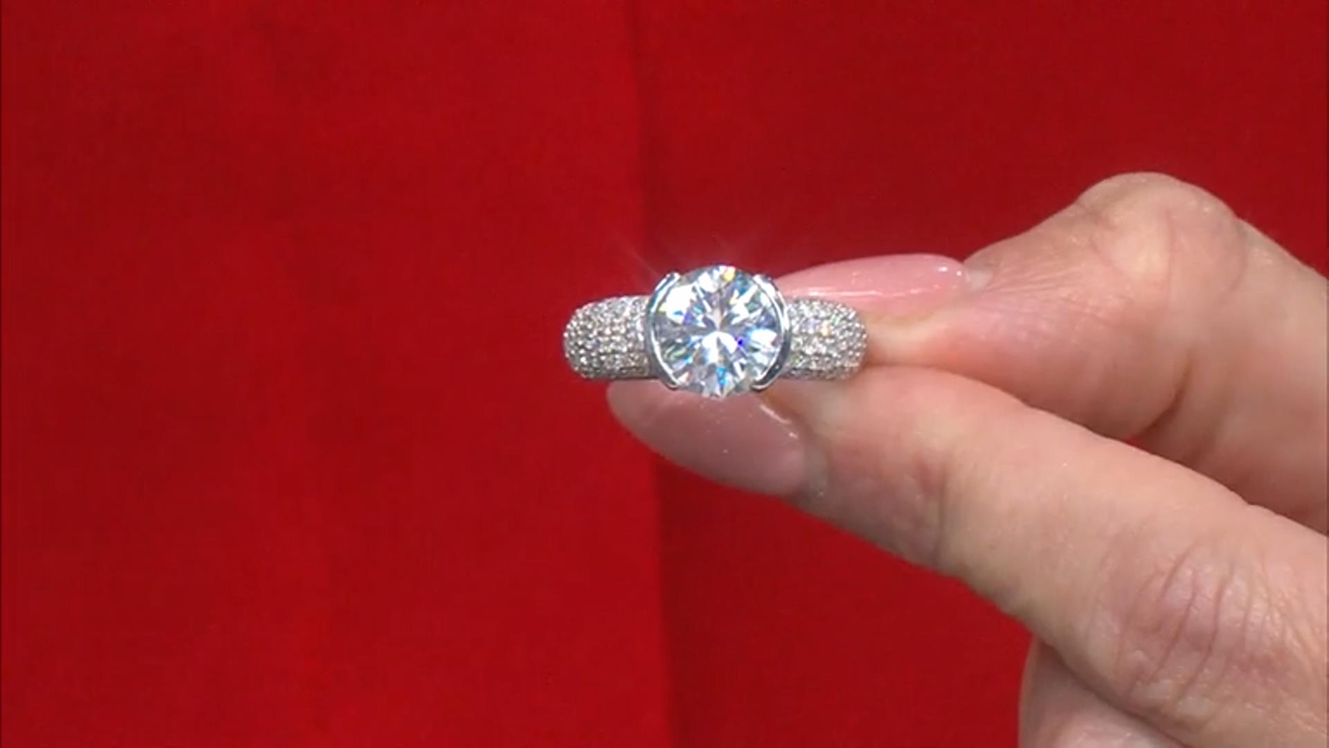 Moissanite platineve ring 4.34ctw DEW Video Thumbnail