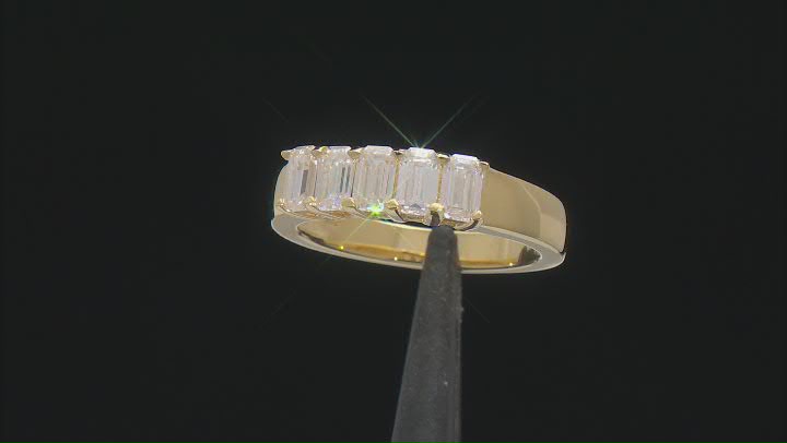 Moissanite 14k yellow gold over sterling silver ring Ring 1.35ctw DEW. Video Thumbnail