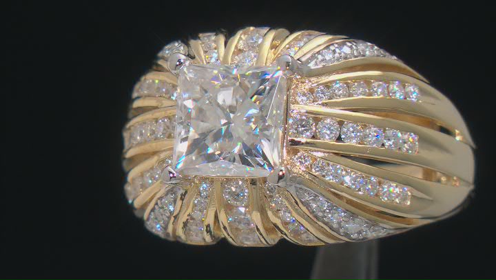 Moissanite 14k Yellow Gold Over Silver Ring 3.18ctw DEW Video Thumbnail