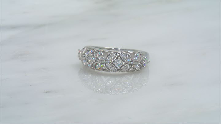 Moissanite platineve leaf ring .72ctw DEW Video Thumbnail