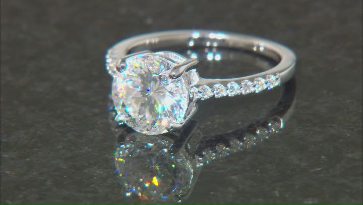 Moissanite Inferno Cut  Platineve Ring 3.32ctw DEW. Video Thumbnail