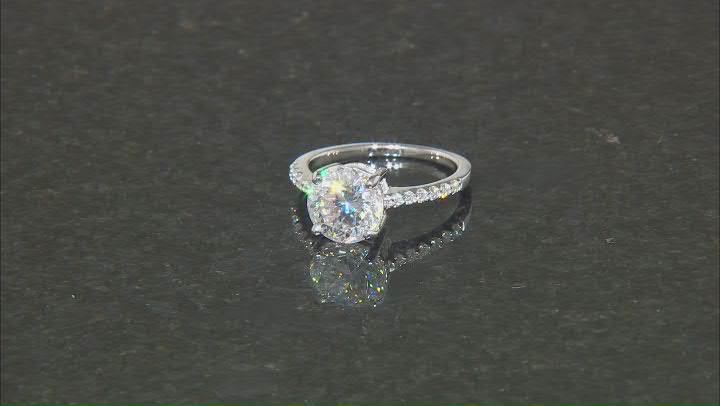 Moissanite Inferno Cut  Platineve Ring 3.32ctw DEW. Video Thumbnail