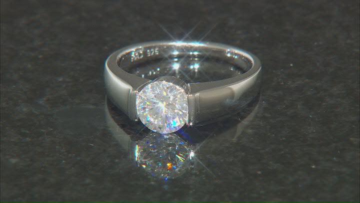 Moissanite platineve solitaire ring 1.20ct DEW Video Thumbnail