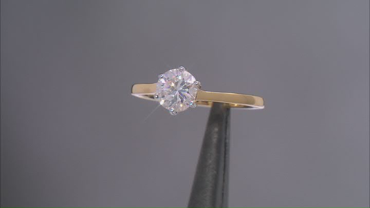 Moissanite Platineve and 14k yellow gold over silver ring with two bands 1.90ctw DEW Video Thumbnail