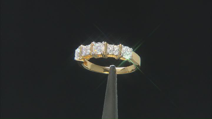 Moissanite 14k Yellow Gold Over Band Ring .85ctw D.E.W Video Thumbnail