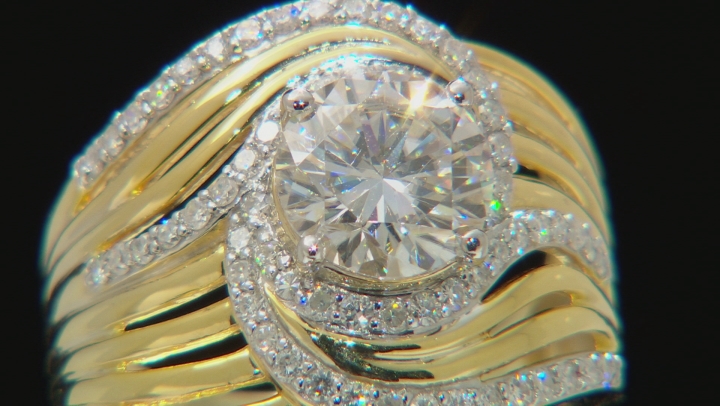 Moissanite 14k Yellow Gold Over Silver Ring 2.56ctw DEW Video Thumbnail