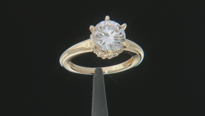 Moissanite 14k Yellow Gold Over Silver Ring 2.98ctw DEW Video Thumbnail