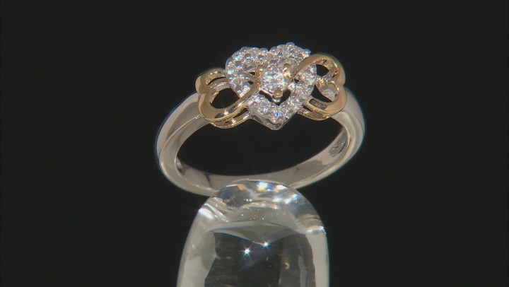 Moissanite Platineve and 14k Yellow Gold Accent Over Platineve Ring .34ctw DEW Video Thumbnail