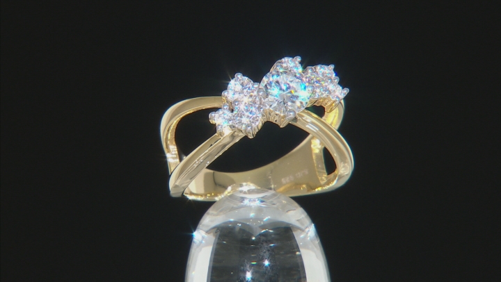 Moissanite 14k Yellow Gold Over Silver Ring .95ctw DEW Video Thumbnail