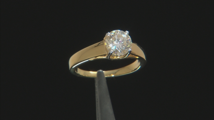 Moissanite 14k Yellow Gold Over Sterling Silver Ring 1.50ct D.E.W Video Thumbnail