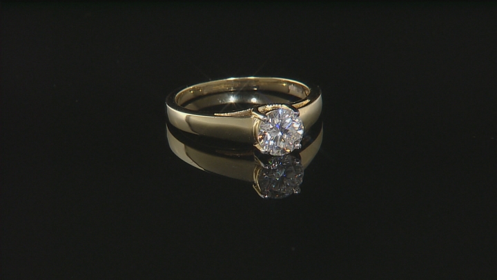 Moissanite 14k Yellow Gold Over Sterling Silver Ring 1.50ct D.E.W Video Thumbnail