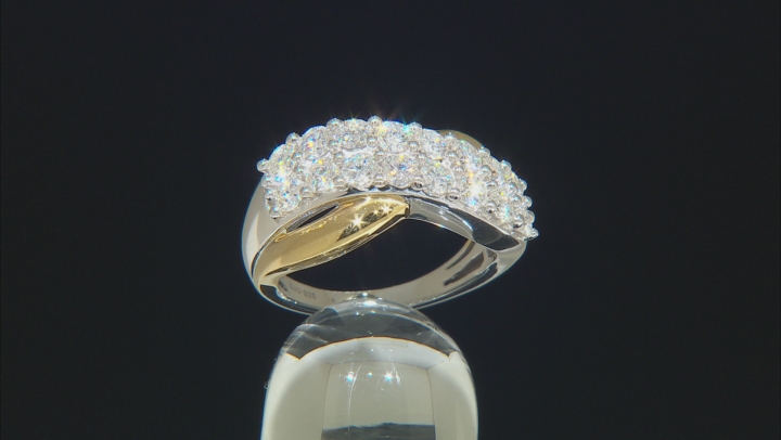 Moissanite Fire® 1.60ctw DEW Platineve™ And 14k Yellow Gold Over Platineve Two Tone Ring Video Thumbnail