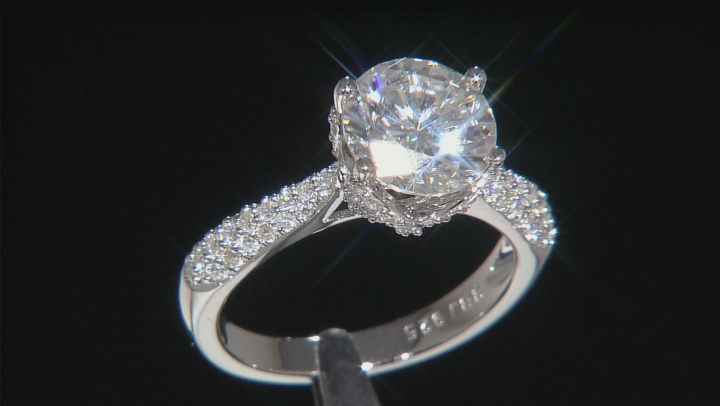 Moissanite Platineve Ring 3.02ctw D.E.W Video Thumbnail