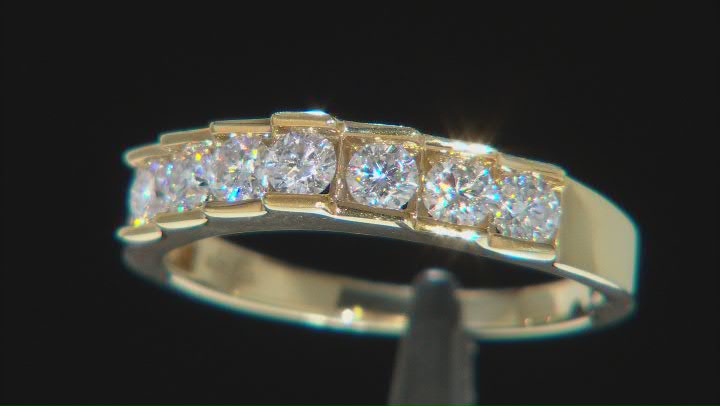 Moissanite 14k Yellow Gold Over Silver Ring .70ctw DEW. Video Thumbnail