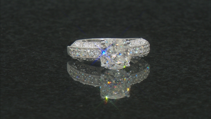 Moissanite Platineve Ring 3.10ctw DEW. Video Thumbnail