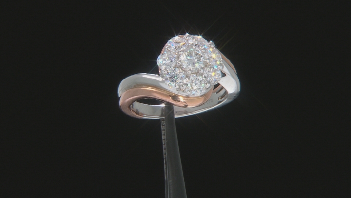 Moissanite Platineve And 14k Rose Gold Over Platineve Ring 1.45ctw D.E.W Video Thumbnail