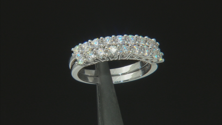 Moissanite Platineve Band Set of Two 1.08ctw DEW. Video Thumbnail