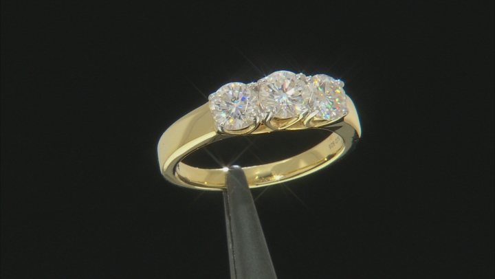 Moissanite 14k Yellow Gold Over Silver Ring 1.80ctw DEW. Video Thumbnail