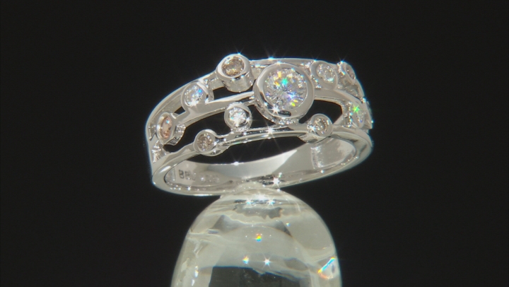 Moissanite And Champagne Diamond Platineve Ring .33ctw DEW Video Thumbnail