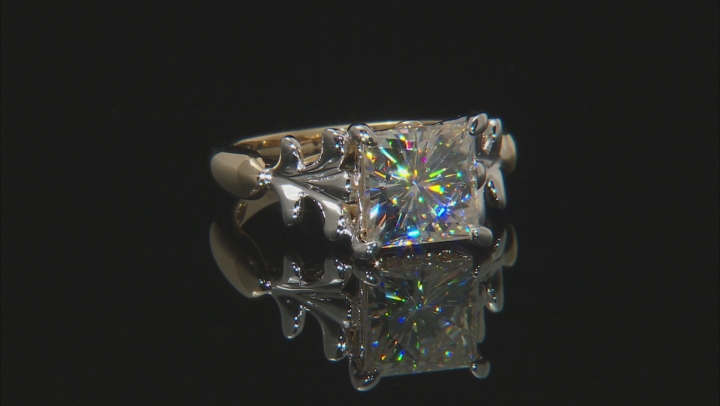 Moissanite Platineve And 14k Yellow Gold Over Platineve Two Tone  Ring 3.10ct D.E.W Video Thumbnail