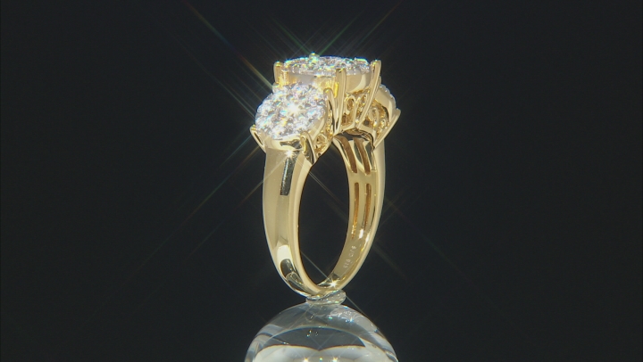 Moissanite 14k Yellow Gold Over Silver Ring 1.51ctw DEW. Video Thumbnail